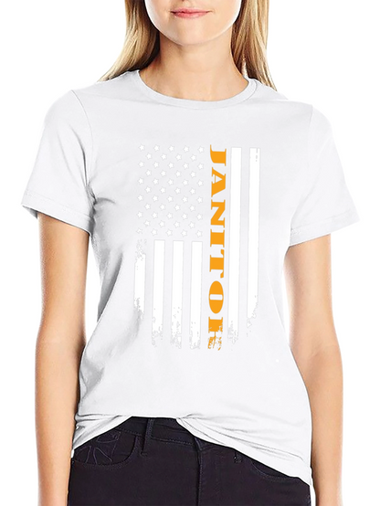 Janitor American Flag Graphic Tee