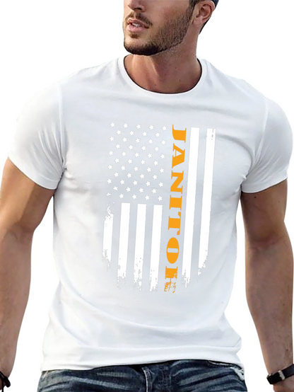 Janitor American Flag Graphic Tee