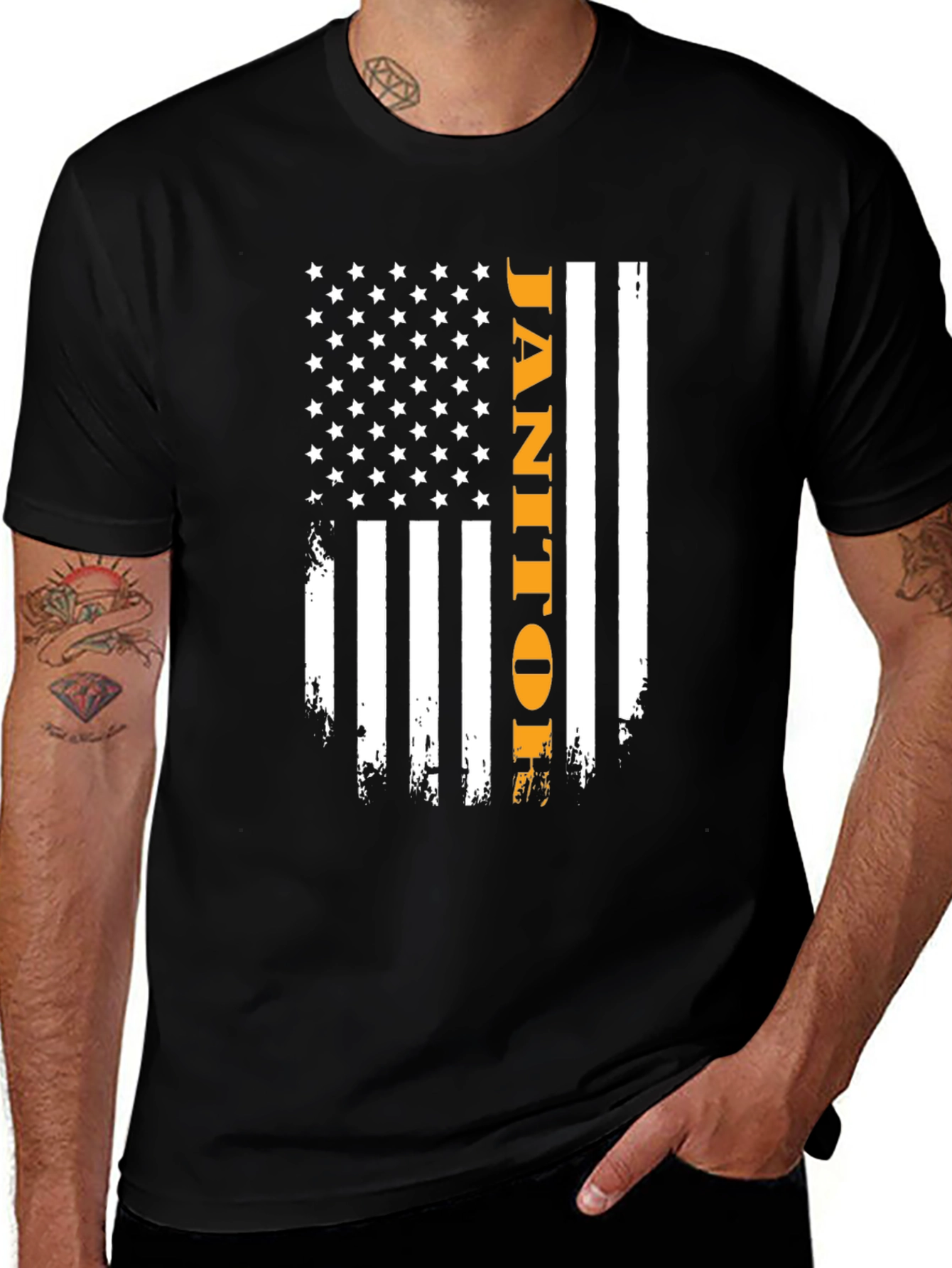 Janitor American Flag Graphic Tee