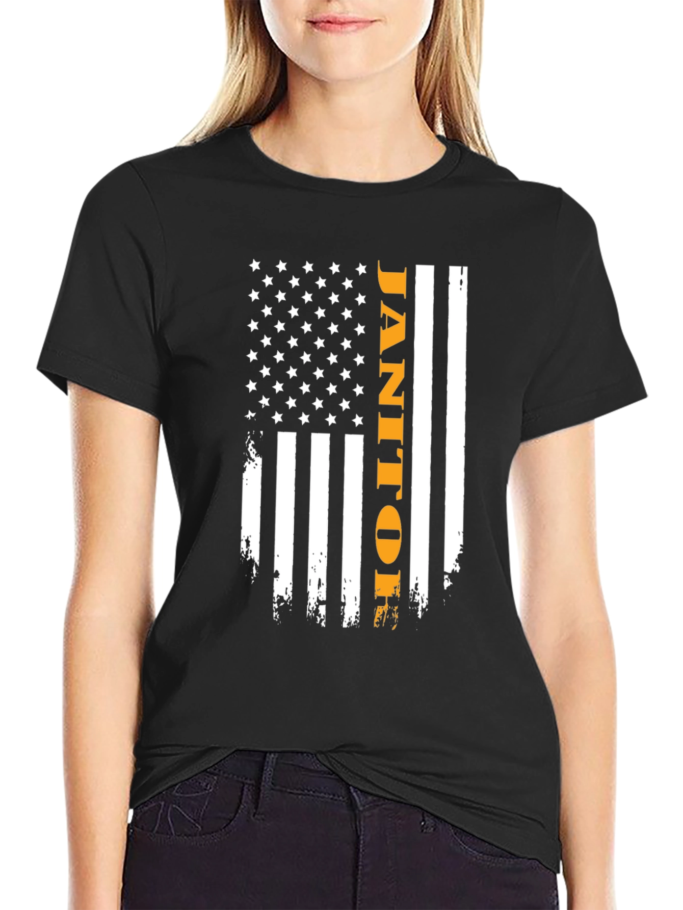 Janitor American Flag Graphic Tee