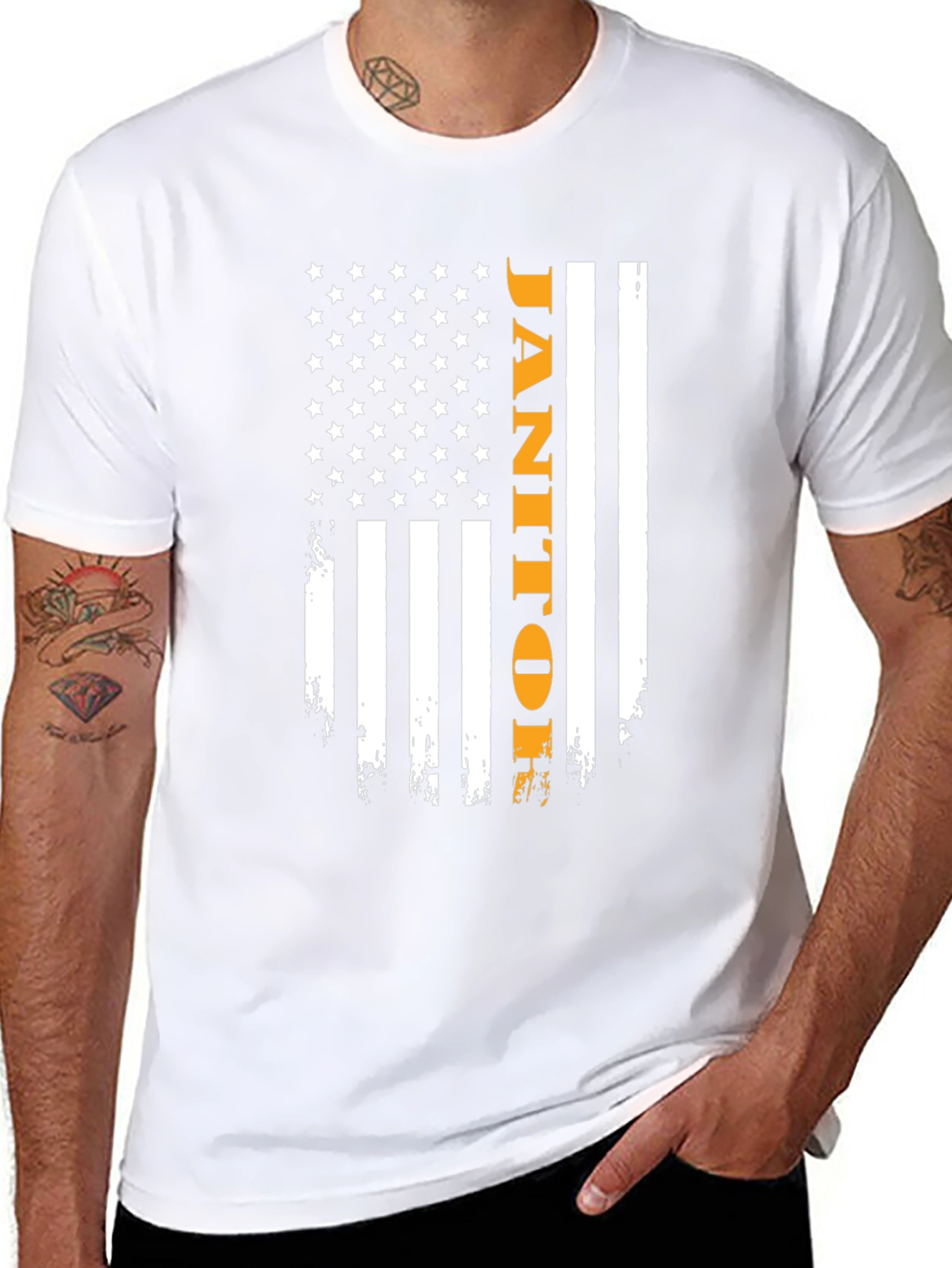 Janitor American Flag Graphic Tee