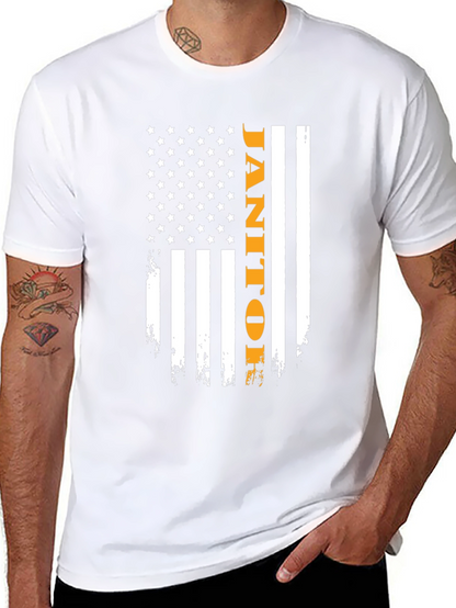 Janitor American Flag Graphic Tee