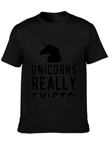 Unicorns Really Exist Black T-Shirt