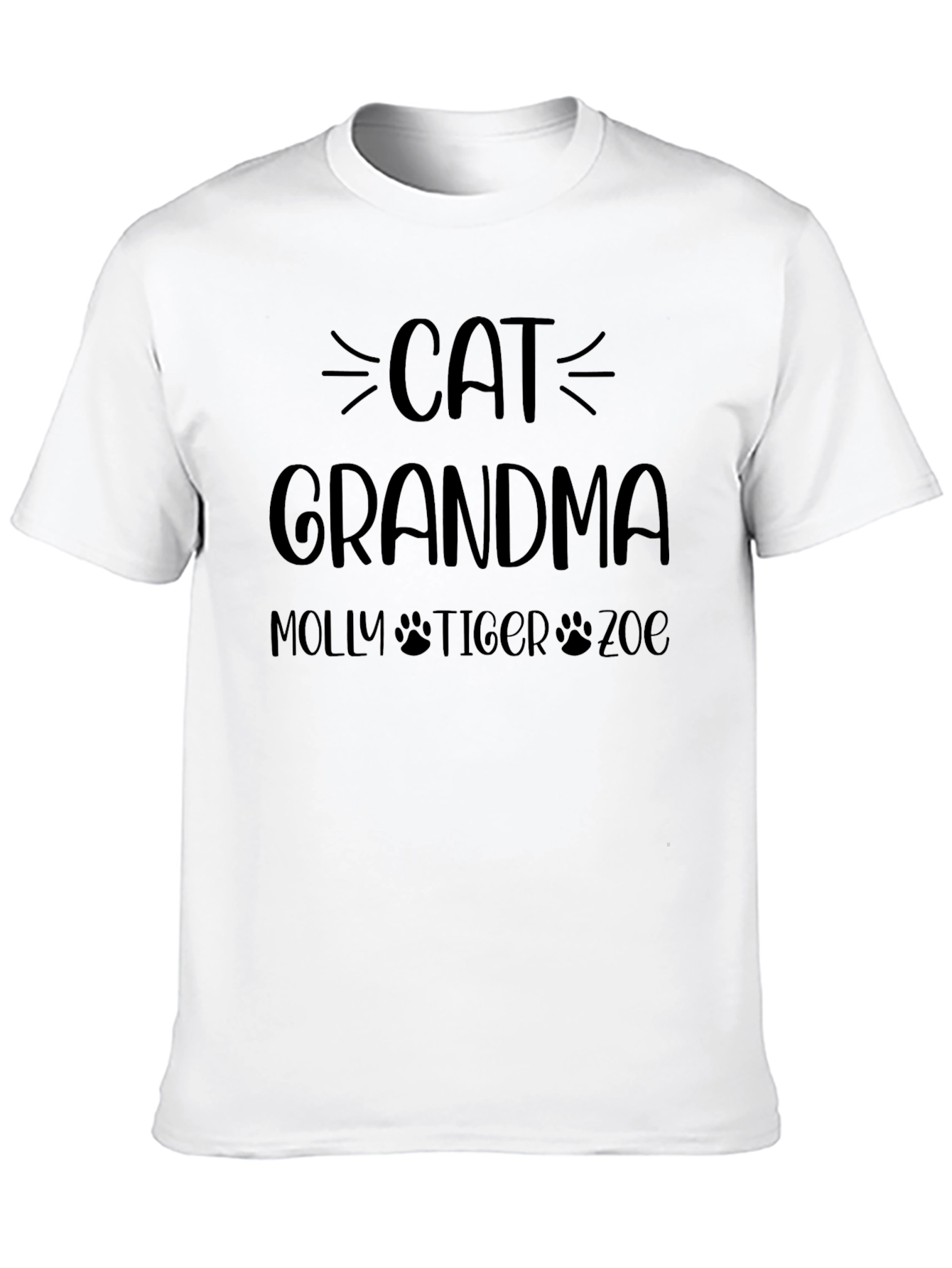 Cat Grandma T-Shirt - Personalized Pet Names