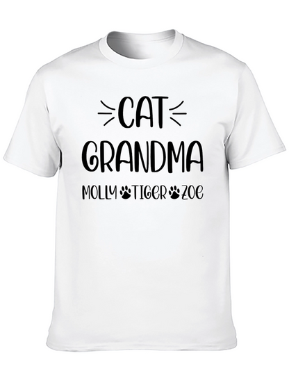 Cat Grandma T-Shirt - Personalized Pet Names