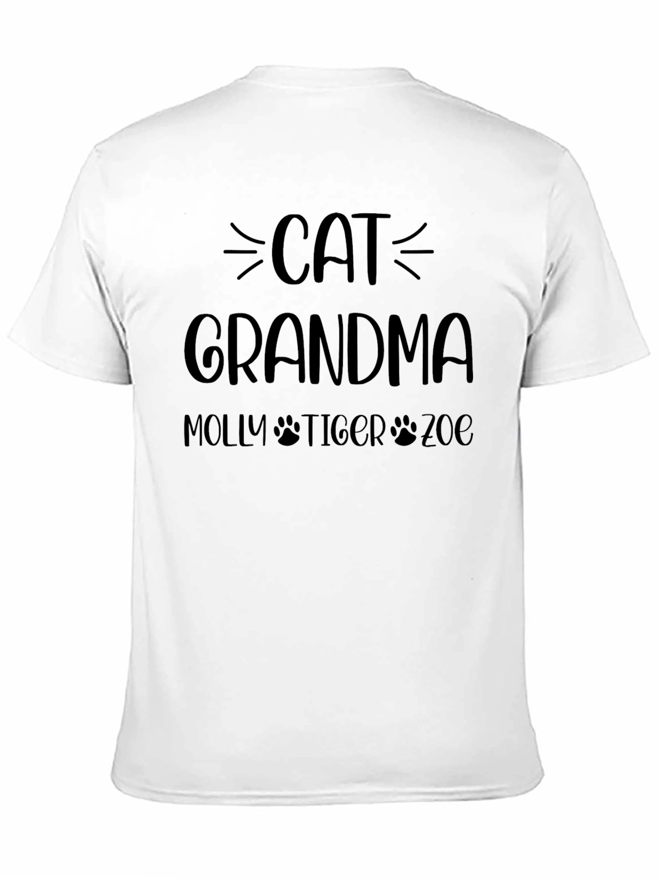 Cat Grandma T-Shirt - Personalized Pet Names