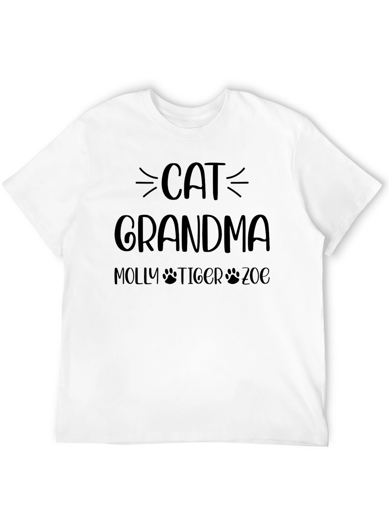 Cat Grandma T-Shirt - Personalized Pet Names