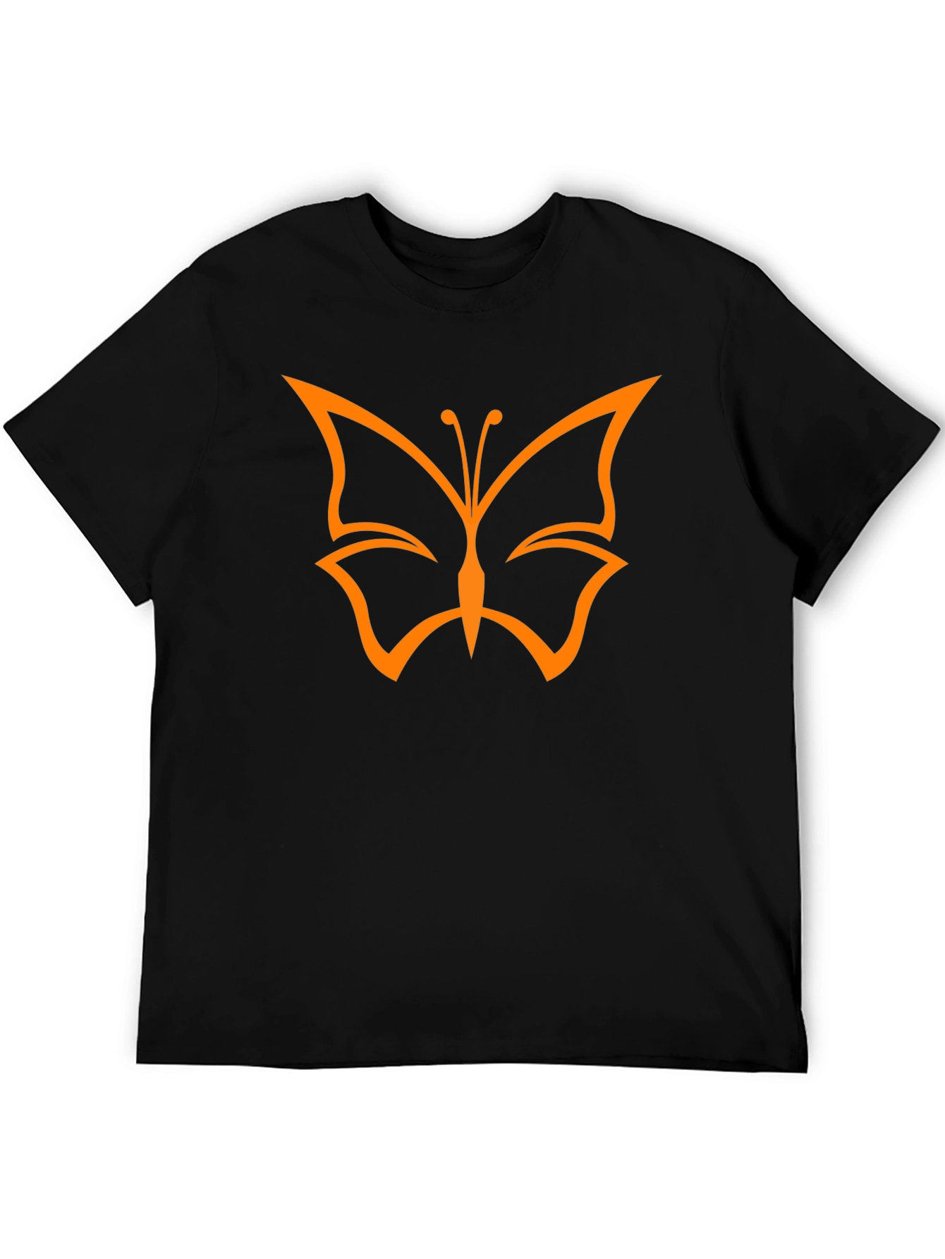 Butterfly Graphic Black T-Shirt Casual Mens Tee