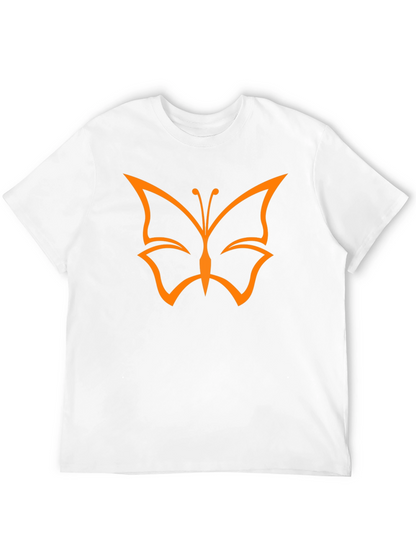 Butterfly Graphic Black T-Shirt Casual Mens Tee