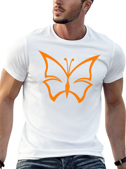 Butterfly Graphic Black T-Shirt Casual Mens Tee