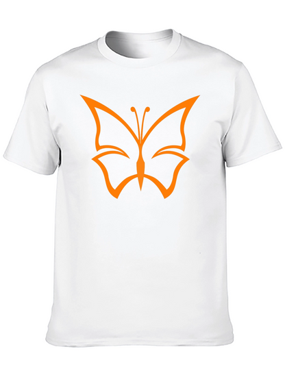 Butterfly Graphic Black T-Shirt Casual Mens Tee