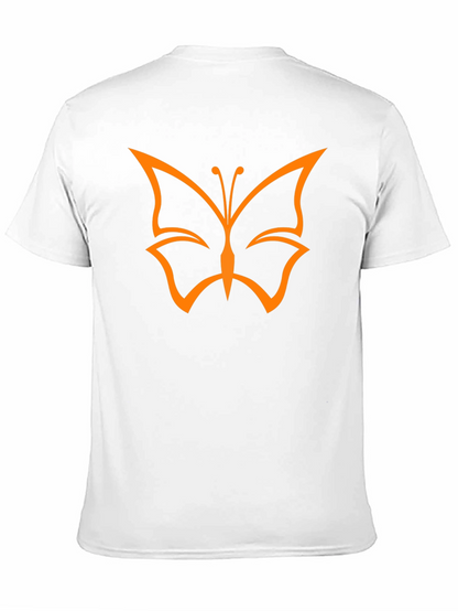 Butterfly Graphic Black T-Shirt Casual Mens Tee