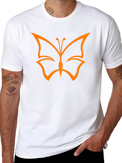 Butterfly Graphic Black T-Shirt Casual Mens Tee