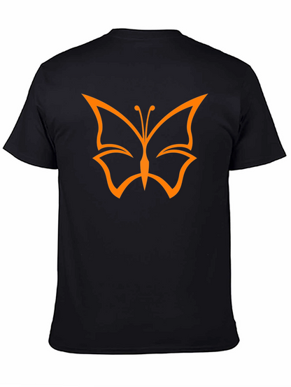 Butterfly Graphic Black T-Shirt Casual Mens Tee