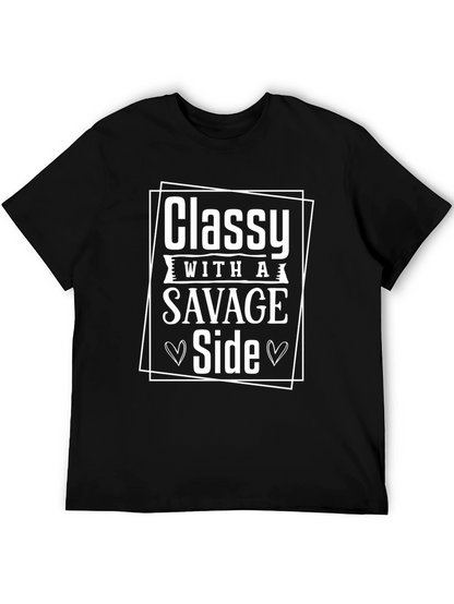 Classy with a Savage Side Black Graphic Tee