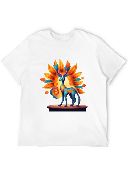 Artistic Deer Graphic Tee - Unique Design