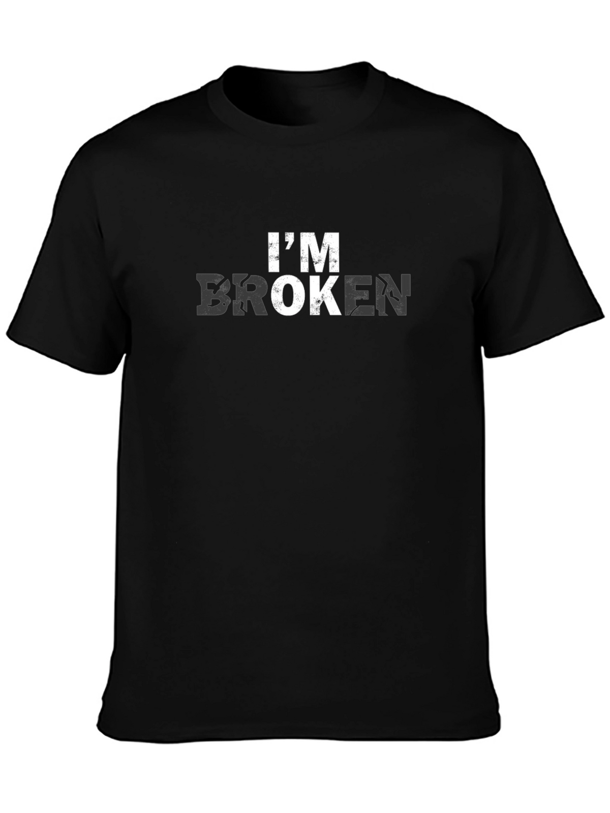 Im Broken Graphic Print Black T-Shirt