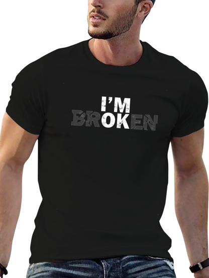 Im Broken Graphic Print Black T-Shirt