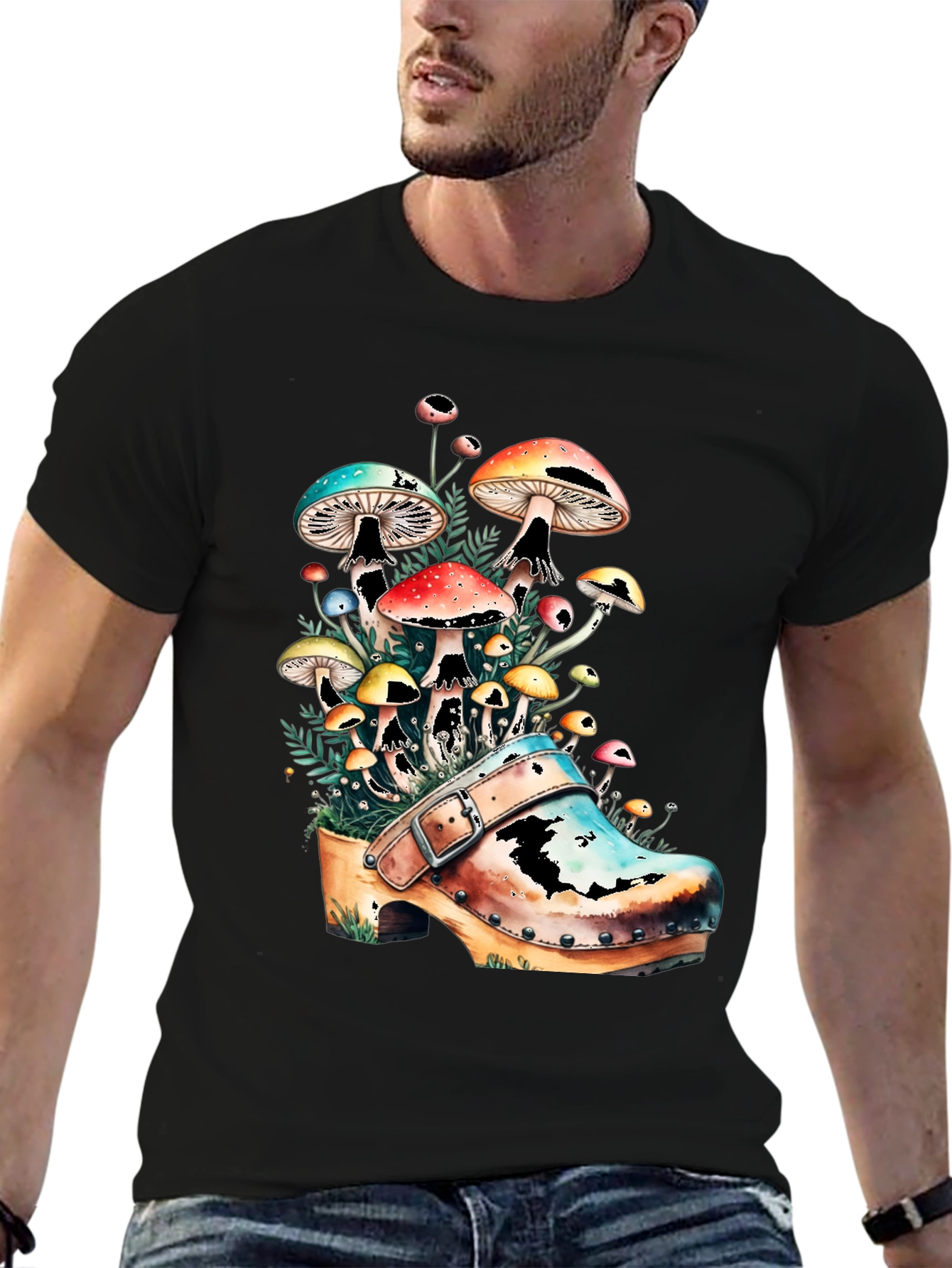 Mushroom Clog Graphic Tee - Unique Nature T-Shirt