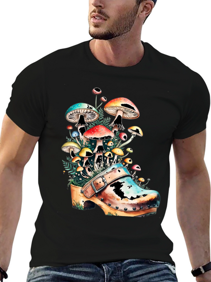 Mushroom Clog Graphic Tee - Unique Nature T-Shirt