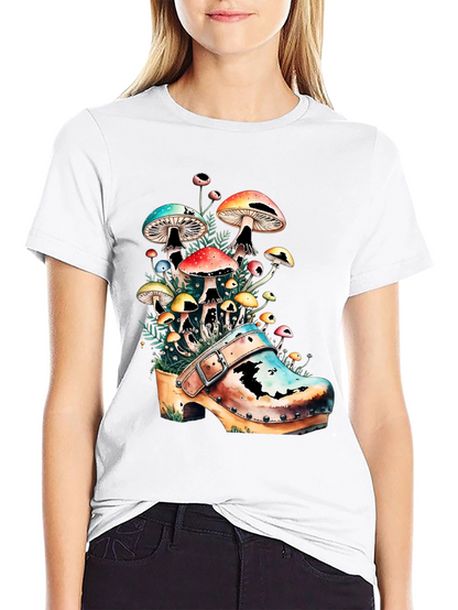Mushroom Clog Graphic Tee - Unique Nature T-Shirt