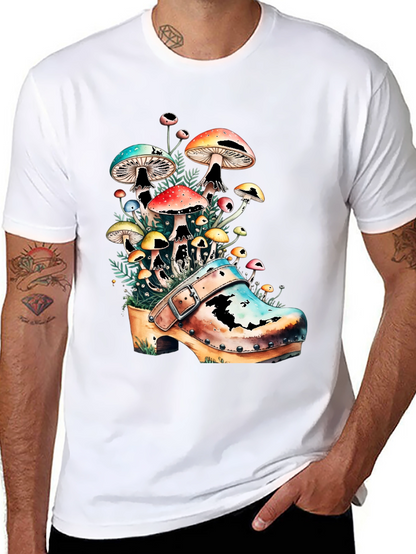 Mushroom Clog Graphic Tee - Unique Nature T-Shirt