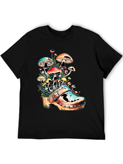 Mushroom Clog Graphic Tee - Unique Nature T-Shirt