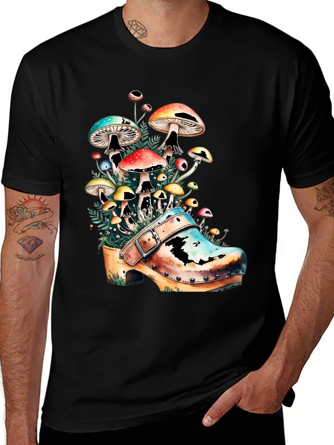 Mushroom Clog Graphic Tee - Unique Nature T-Shirt
