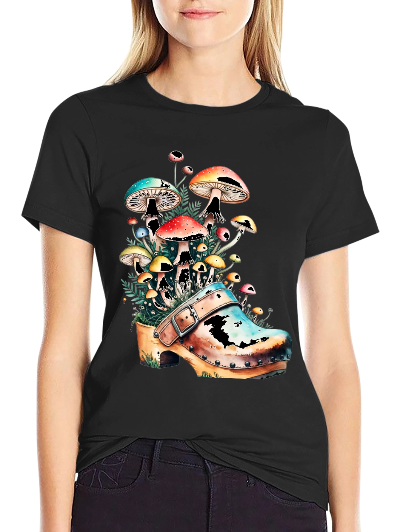 Mushroom Clog Graphic Tee - Unique Nature T-Shirt