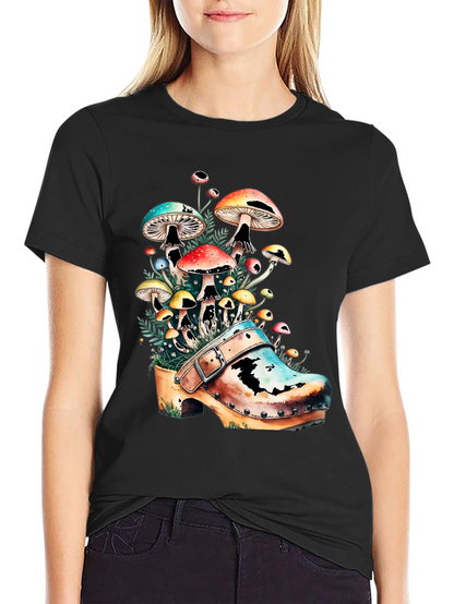 Mushroom Clog Graphic Tee - Unique Nature T-Shirt