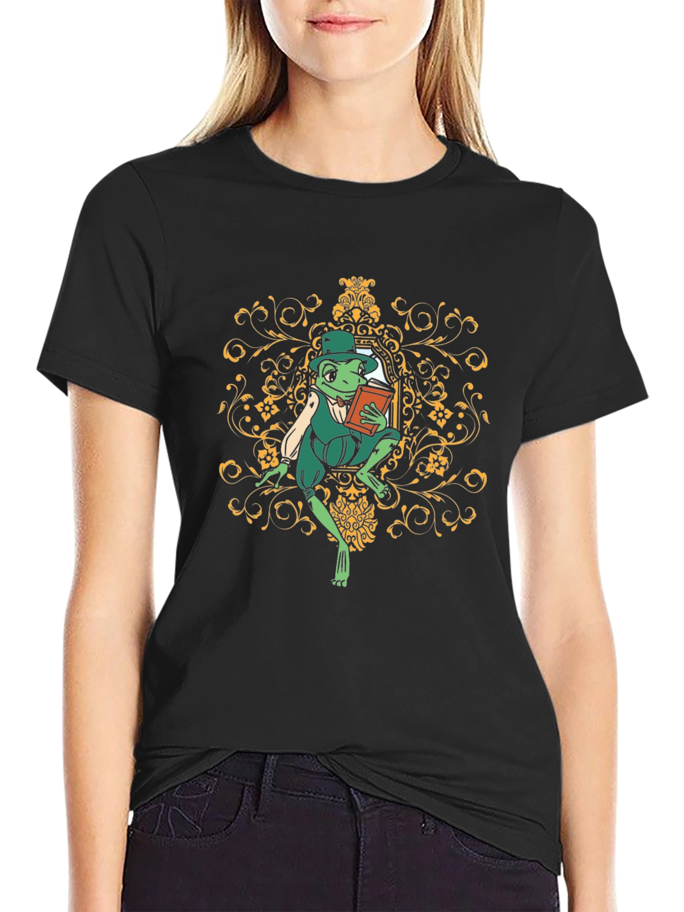 Frog Reader Graphic T-Shirt