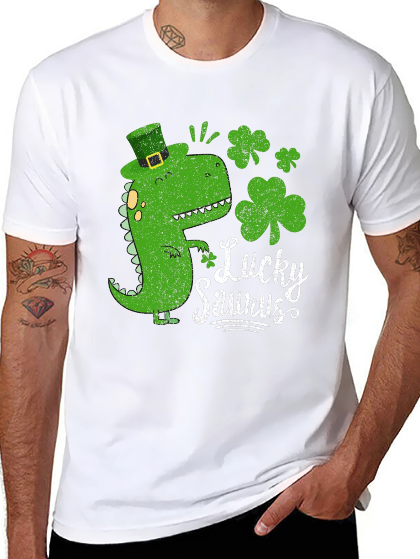 Lucky Saurus Black T-Shirt