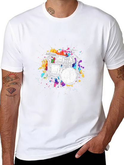 Drum Kit Graphic Tee - Black T-Shirt