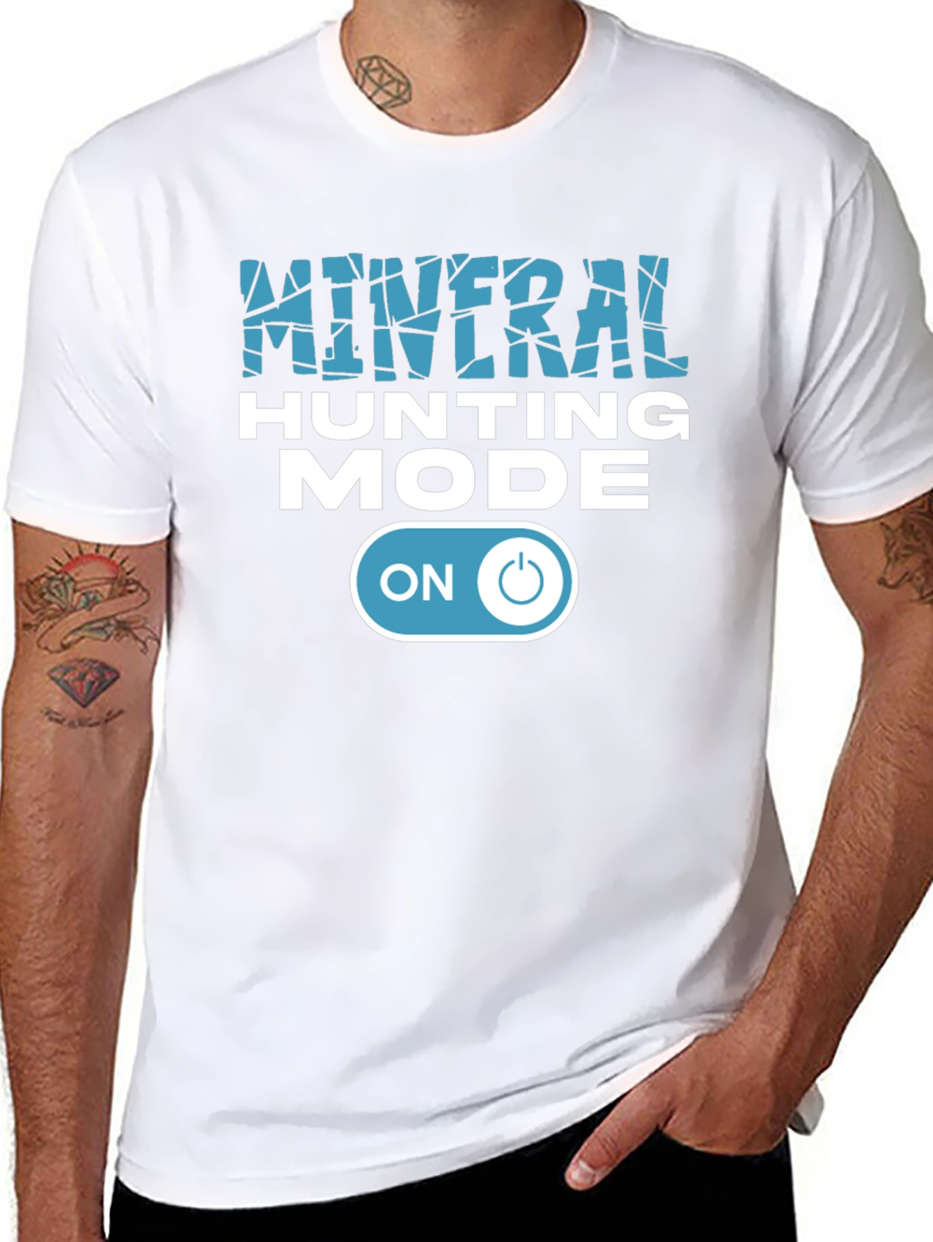 Mineral Hunting Mode On Black Graphic Tee