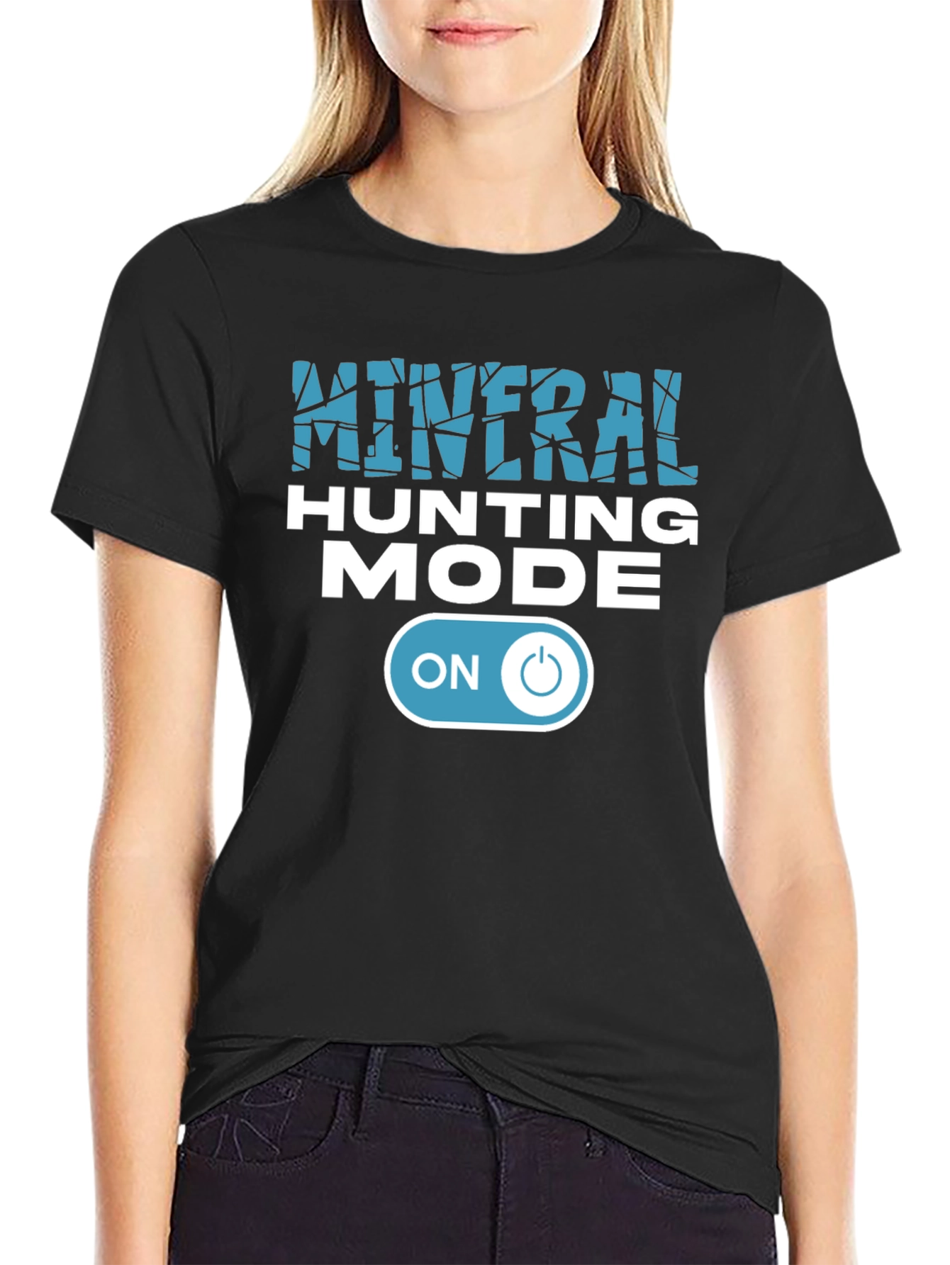 Mineral Hunting Mode On Black Graphic Tee
