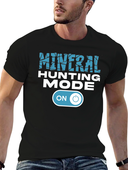 Mineral Hunting Mode On Black Graphic Tee
