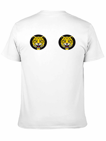 Black T-Shirt with Tiger Face Graphic