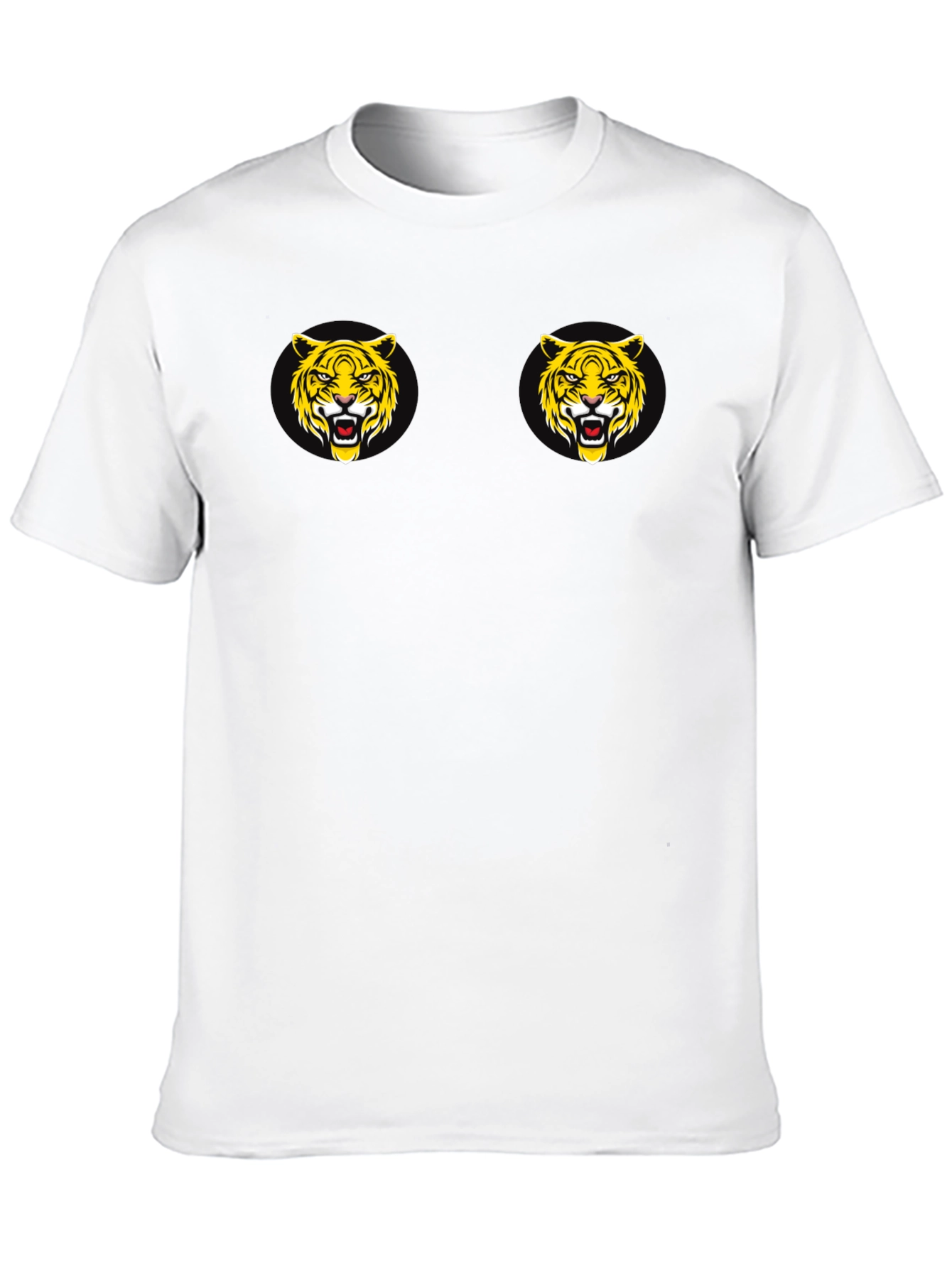 Black T-Shirt with Tiger Face Graphic