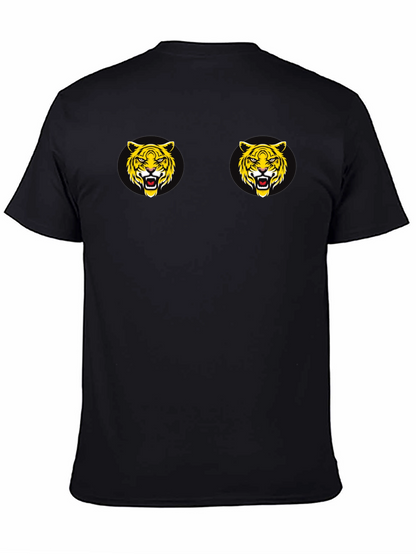 Black T-Shirt with Tiger Face Graphic