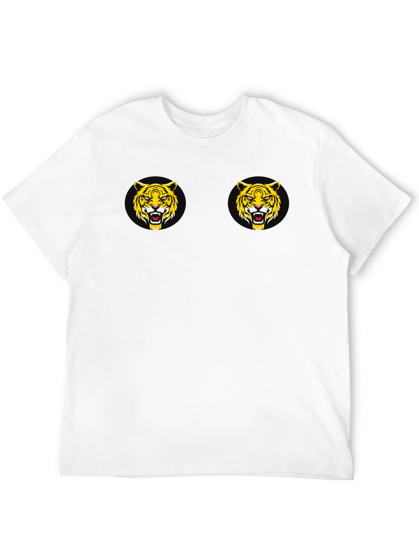 Black T-Shirt with Tiger Face Graphic