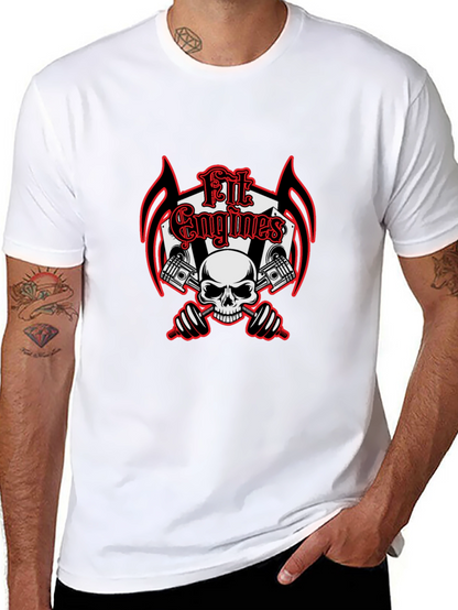 Fit Engines Skull & Dumbbells Graphic T-Shirt