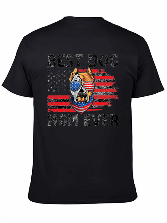 Best Dog Mom Ever Patriotic Graphic Tee