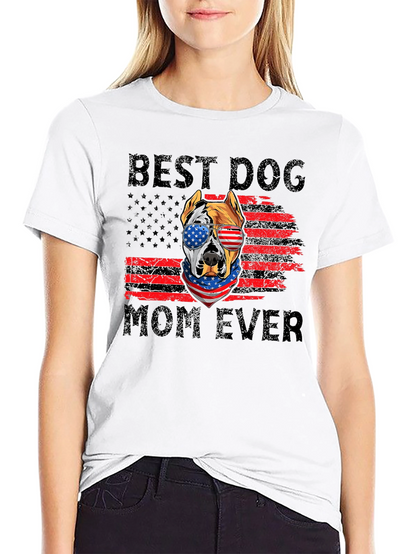 Best Dog Mom Ever Patriotic Graphic Tee