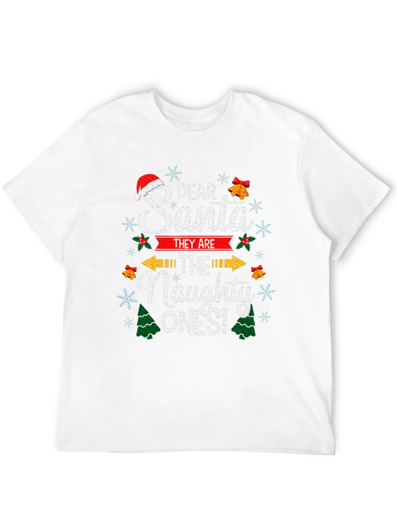Dear Santa The Naughty Ones Christmas Graphic T-Shirt