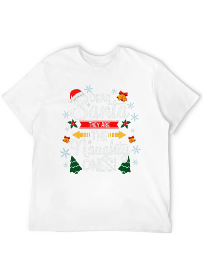 Dear Santa The Naughty Ones Christmas Graphic T-Shirt