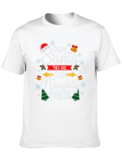 Dear Santa The Naughty Ones Christmas Graphic T-Shirt