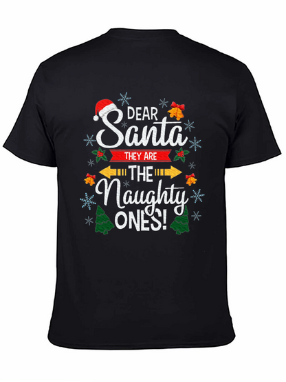 Dear Santa The Naughty Ones Christmas Graphic T-Shirt