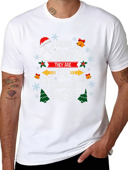 Dear Santa The Naughty Ones Christmas Graphic T-Shirt