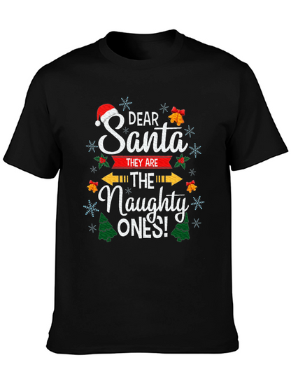 Dear Santa The Naughty Ones Christmas Graphic T-Shirt