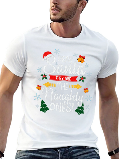 Dear Santa The Naughty Ones Christmas Graphic T-Shirt
